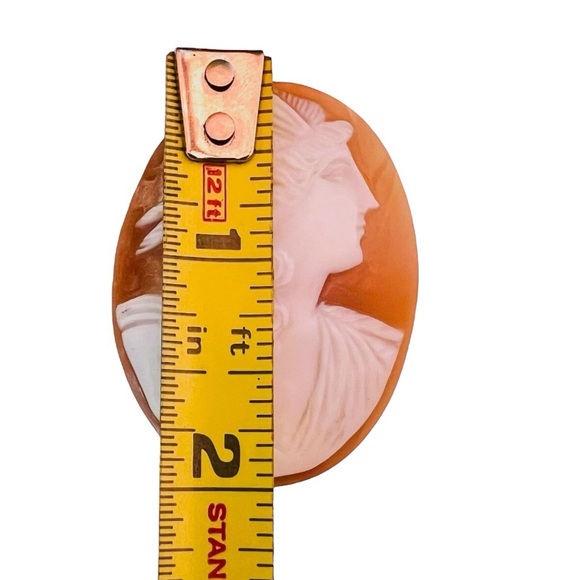 GORGEOUS Victorian Antique Large Unmounted Shell Cameo Large Goddess/God - Picture 5 of 12